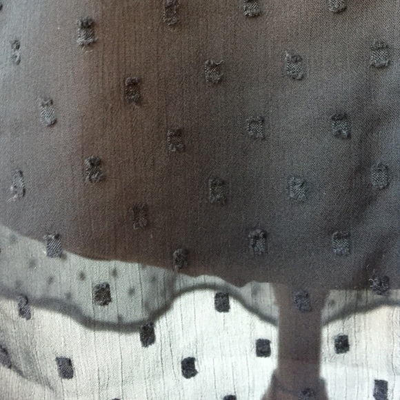 VTG Sheer Black Geo Embroidered Chiffon Blouse - Picture 3 of 4